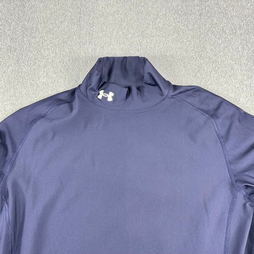 Under Armour ColdGear Compression Mock Turtleneck Shirt Men's XL Navy BLUE